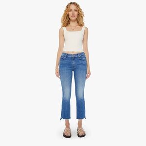 MOTHER DENIM, The Insider Crop Step Fray. Wash: sweet and sassy, size 32